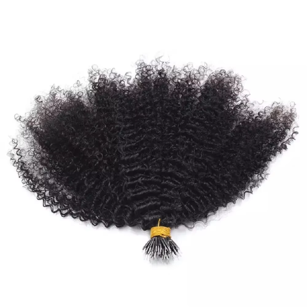 Micro NJosé Head I Tip-Extension de Cheveux Humains pour Femme, Microlinks, Afro, Kinky, Curly, Mong