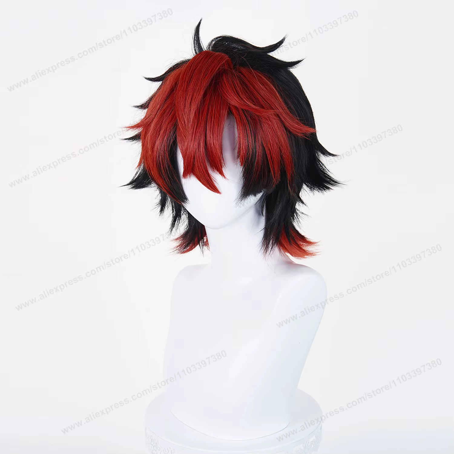 Perruque de Cosplay Komano Manato, perruque courte noire et rouge de 32cm pour homme, perruque de Co