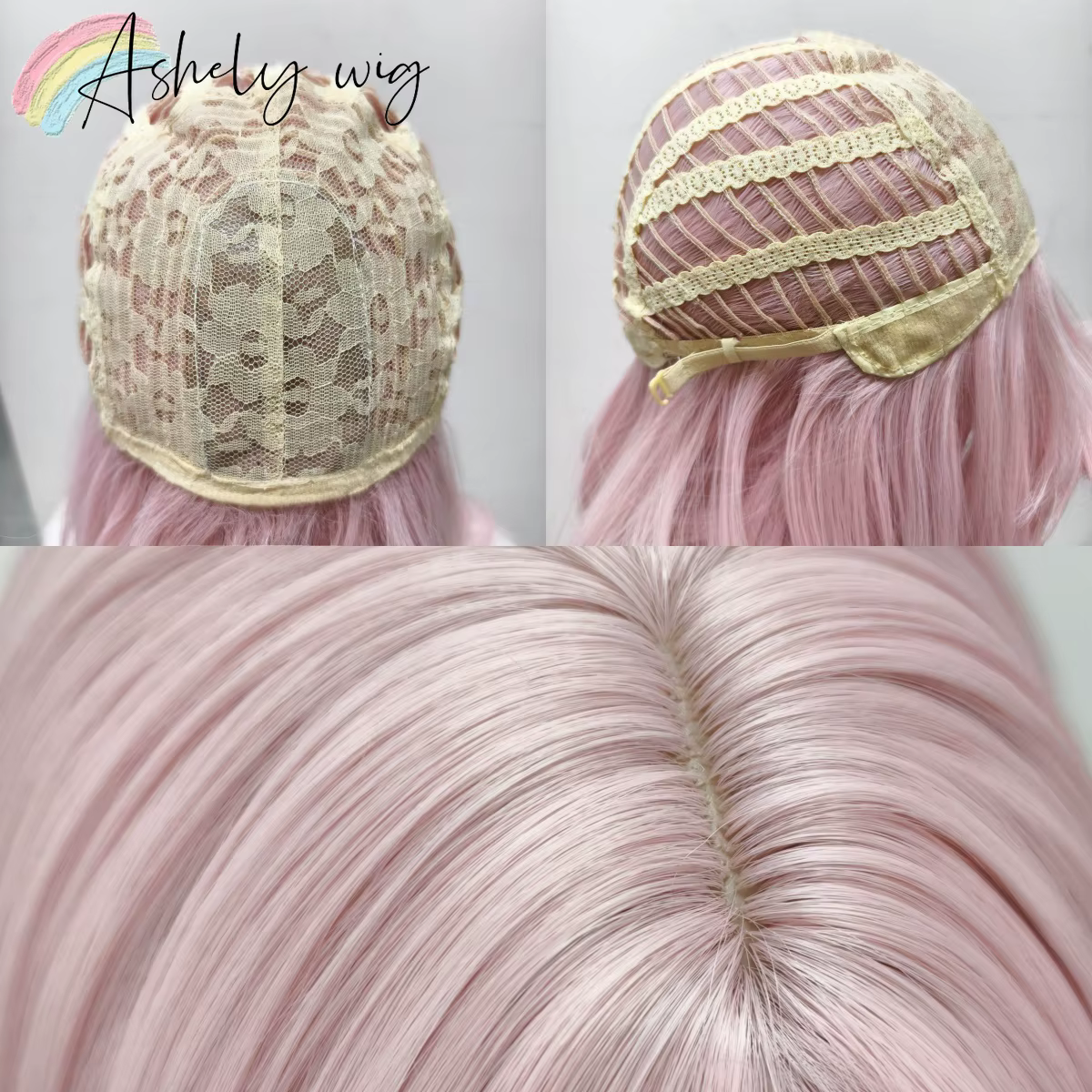 Ashely Rose perruque Lolita femme bandeau corps ondulé Rose modèles de cheveux en frange française h