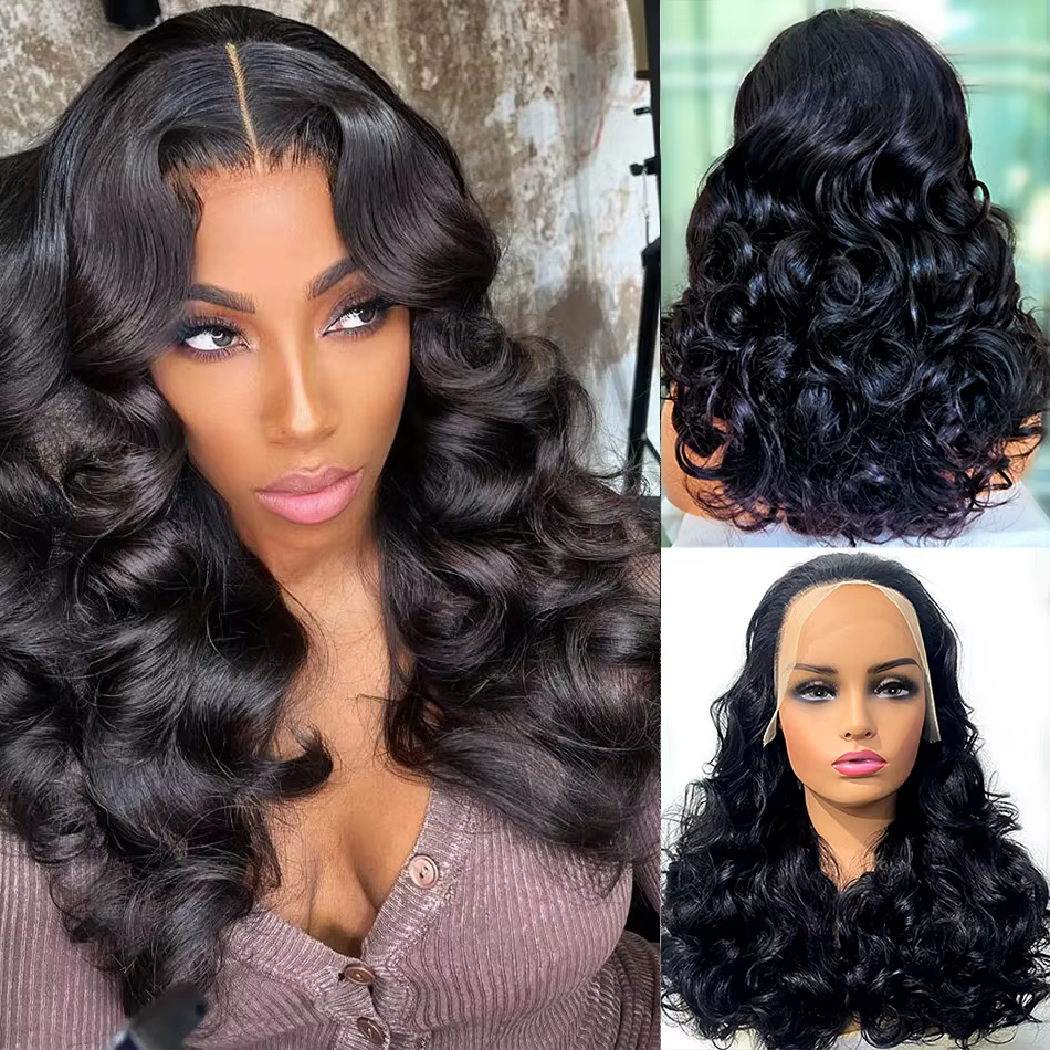 100% cheveux humains noir naturel 250 densité rebondissant bouclés vague de corps lâche Super Double