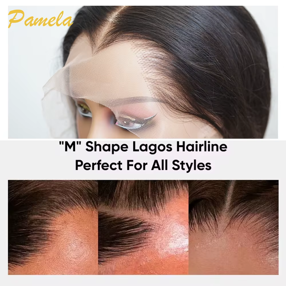 Perruque Lagos Hairline 13x4 Invisible Lace Frontal, Densité 250, Cheveux Humains Ondulés Profonds,