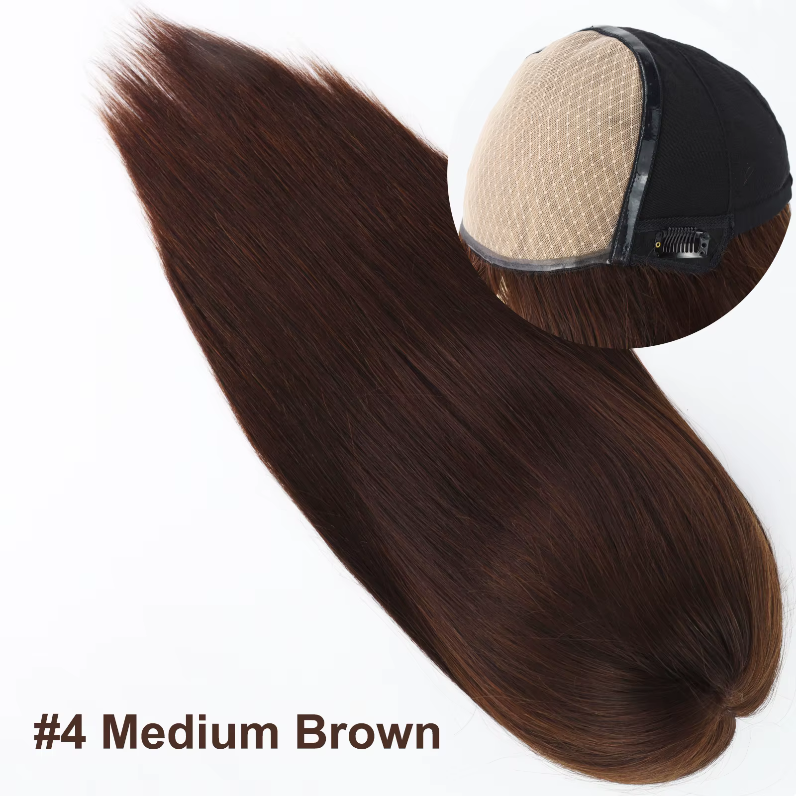 Nouvelle perruque ondulée en soie pour femmes 6x6" Remy européenne # Perruque en cheveux humains bru