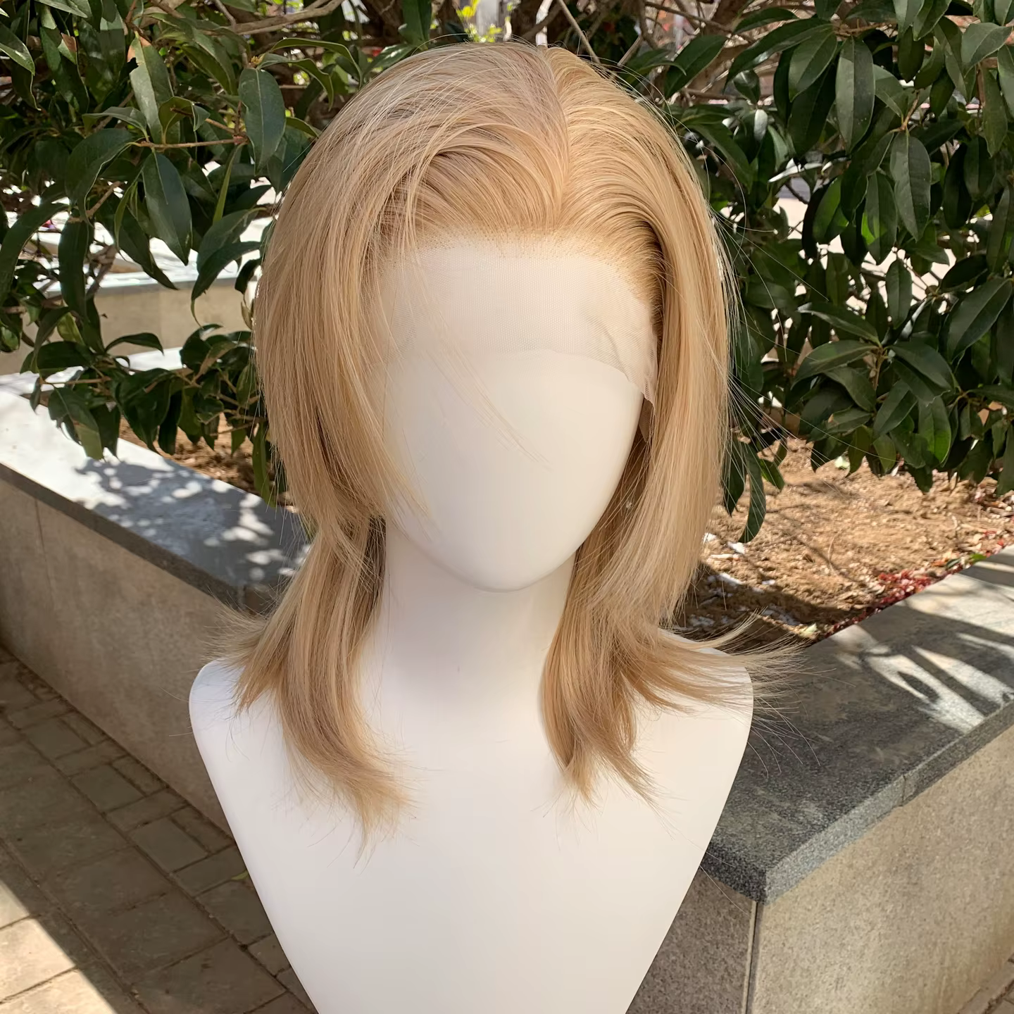 Perruque courte synthétique style Mullet 13x4 Lace Front pour femmes, perruque mixte dorée résistant