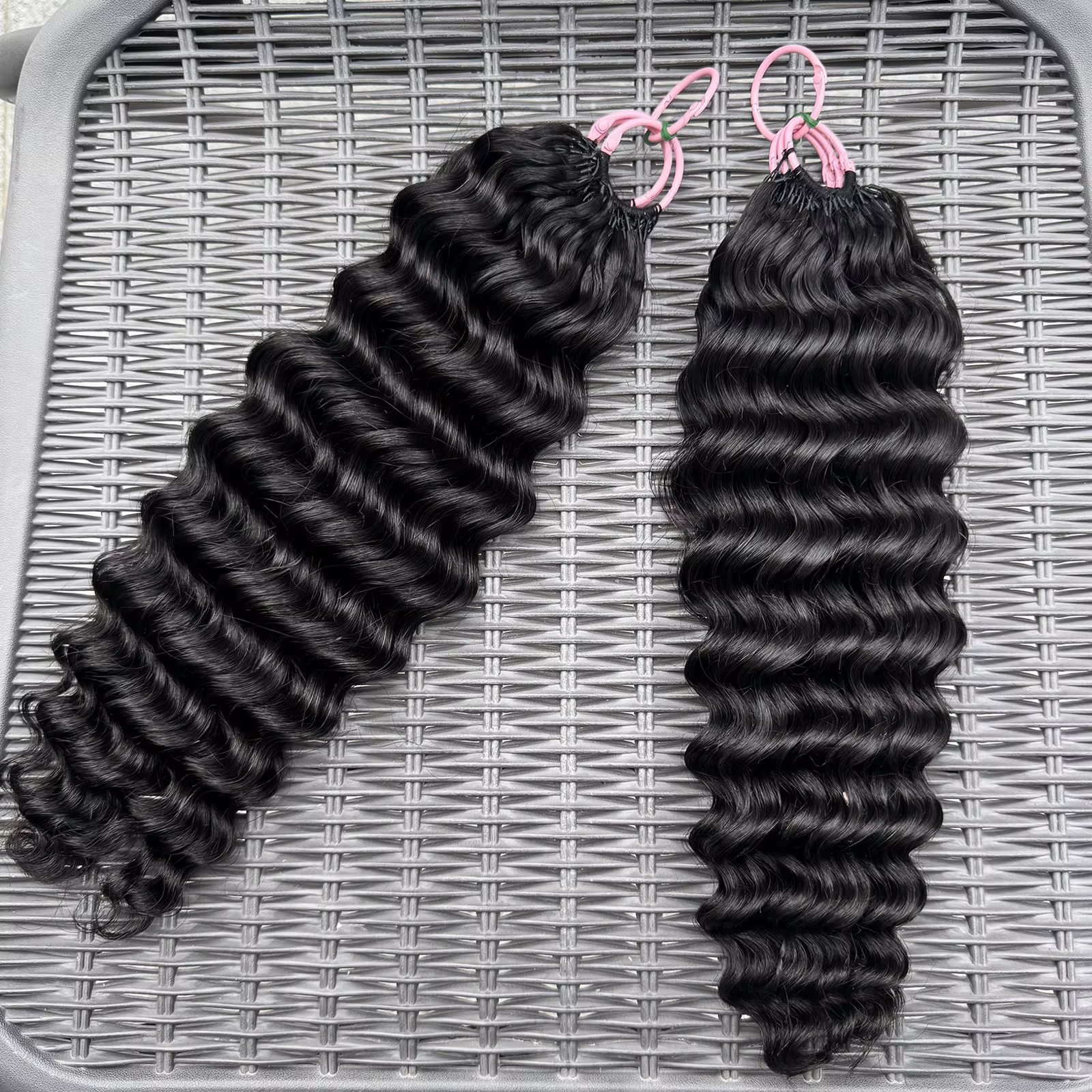 Extensions de cheveux au Crochet de vague profonde crépus bouclés Crochet cheveux humains sans noeud