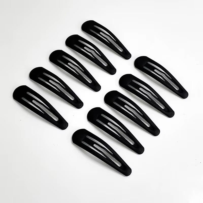 10 pièces de pinces à cheveux noires simples pour femmes, idéales pour fixer la frange et le peignoi