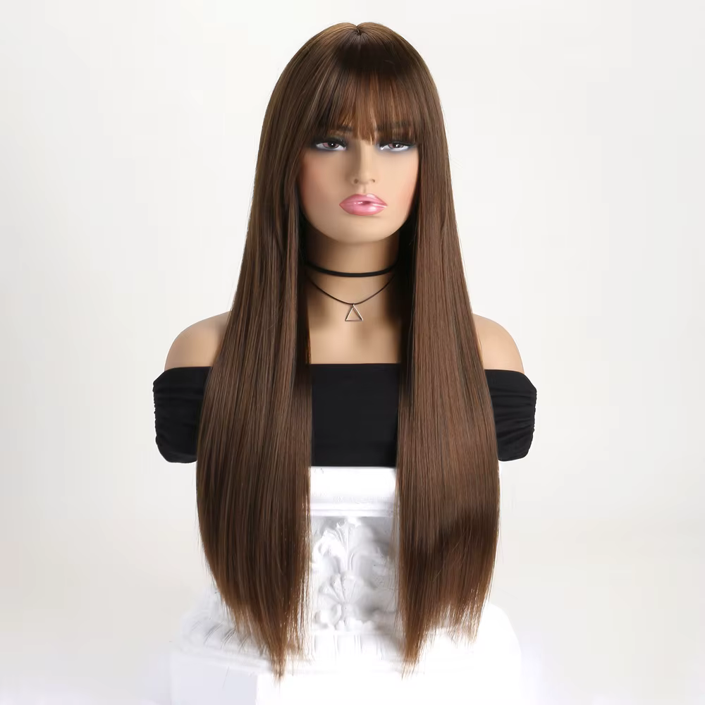 Perruque synthétique de 26 pouces la plus vendue pour cheveux longs et raides, idéale pour le cospla