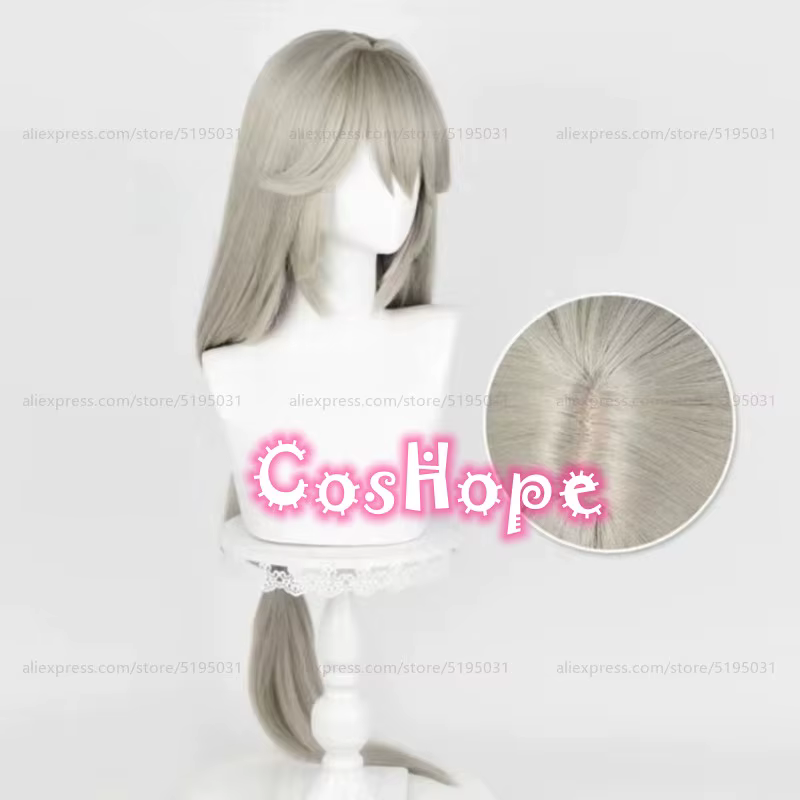 Cl rina Sebastiane-Perruque de Cosplay Anime, Cheveux Longs, Gris Lin, Perruques Synthétiques, Degré