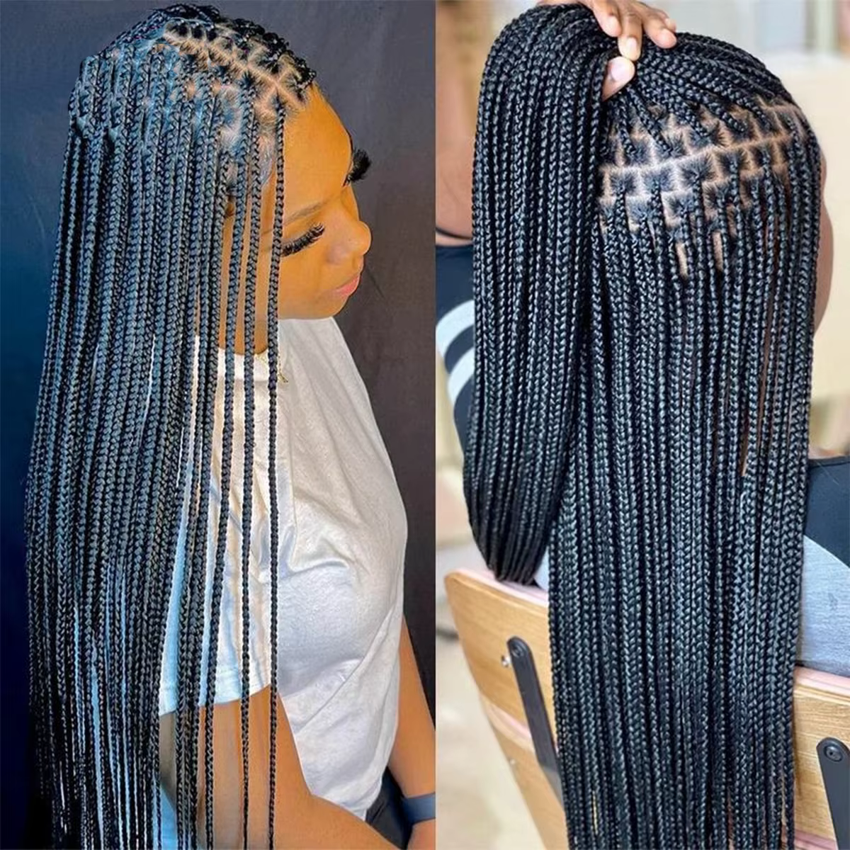 Perruque tressée en cheveux synthétiques, 30 pouces de long, pour femmes, tresses de haute qualité n
