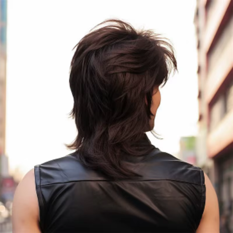 HAIRJOY cheveux synthétiques mulet perruque adulte drôle perruques pour hommes Pop Rock perruque Joe
