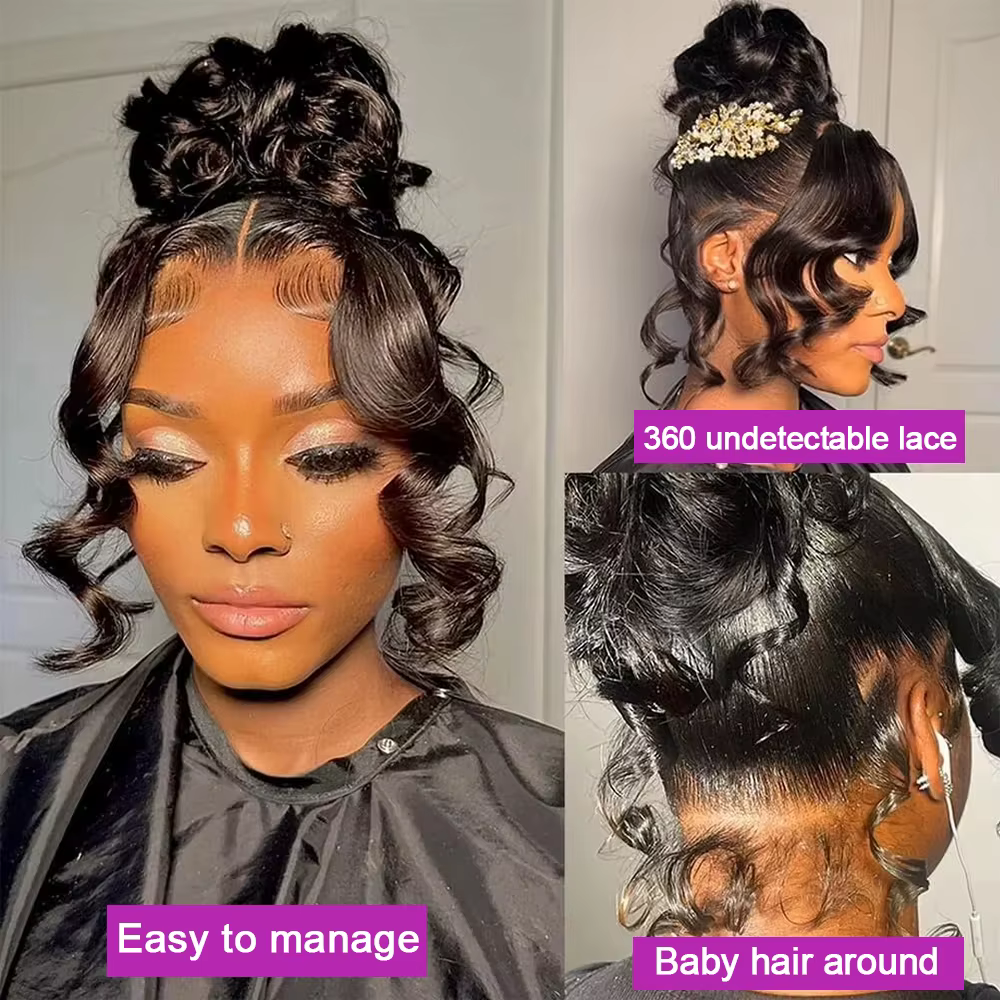 100% cheveux humains HD dentelle perruques 13x6 dentelle frontale perruques 46 pouces 360 pleine den