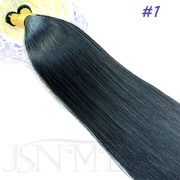 JSNME Extensions de trames géniaux 100% trames de cheveux vraiment humains paquets coudre dans les E