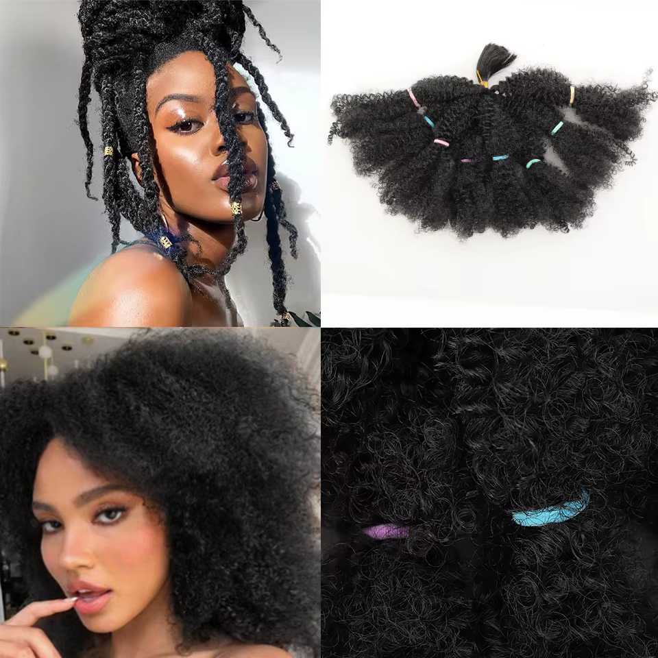 Perruque synthétique Afro Kinky 12 pouces, 1 paquet (8 mèches/paquet), perruque pré-tressée Afro Kin