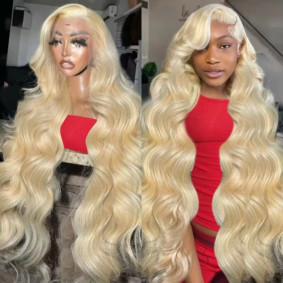 613 miel blond 13x6 HD Transparent vague de corps dentelle frontale perruque de cheveux humains coul