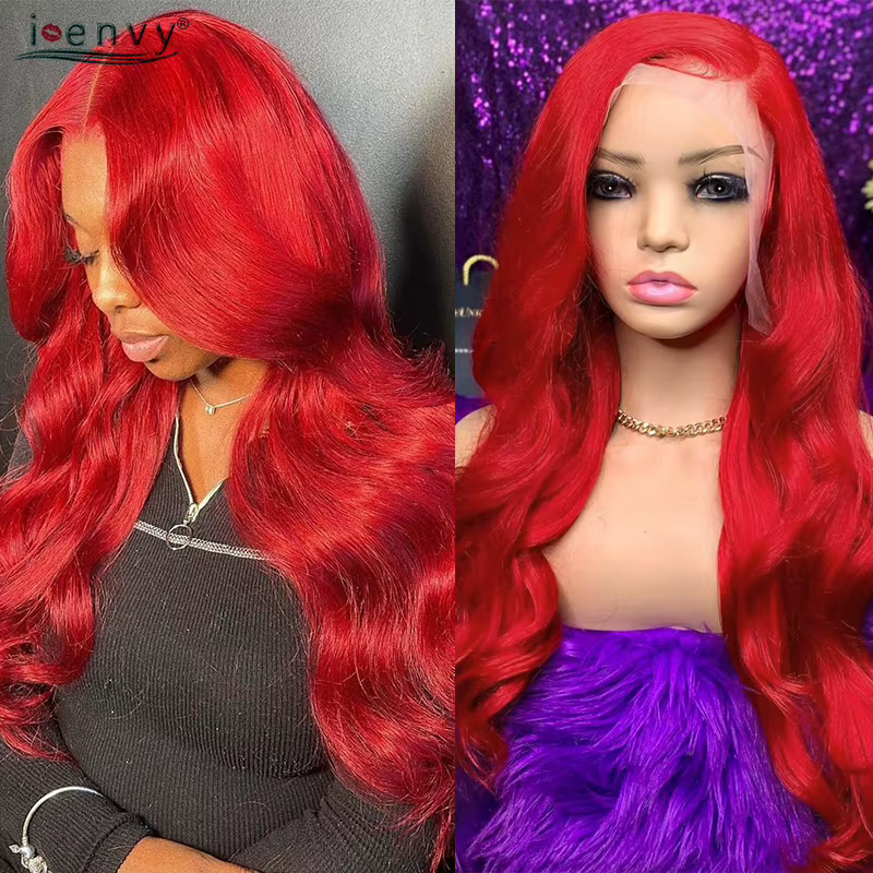 Perruques de cheveux humains bouclés bordeaux pour femmes, perruque de vague de corps pré-plumée, de