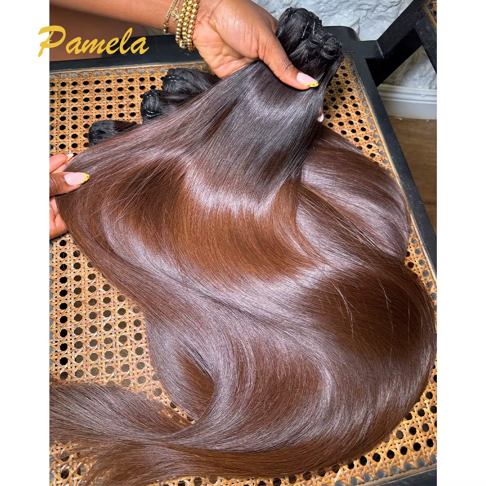 Os droit Ombre1b 4 cheveux humains colorés 100% tissage vierge non transformé 3 paquets Extensions d