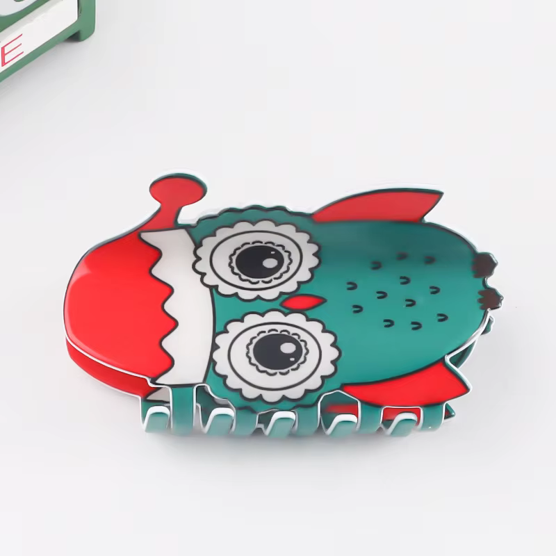 DS-Pince à Cheveux Imprimée Père Noël et Bonhomme de Neige, Série de Noël, Crabe, Accessoires pour F