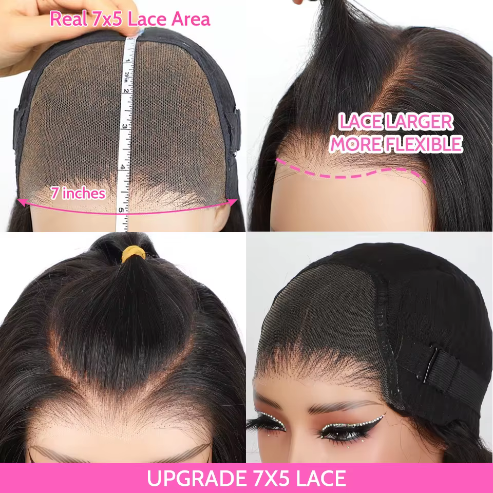 ISEE cheveux lâche vague profonde dentelle avant perruque porter et aller Transparent lâche profond