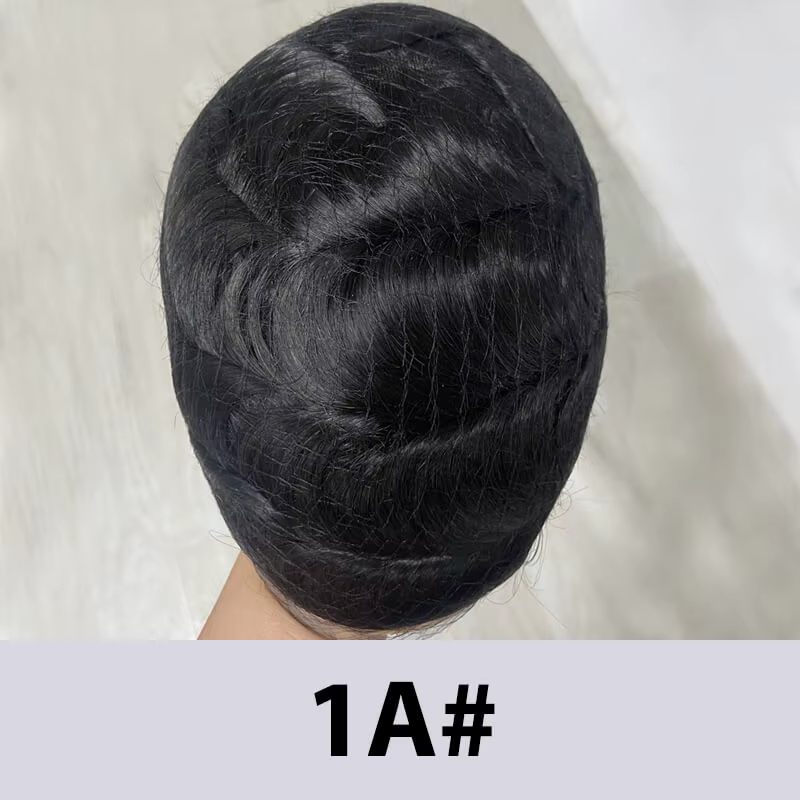Hollywood toupet homme perruque mâle cheveux prothèse respirant dentelle suisse et PU naturel cheveu
