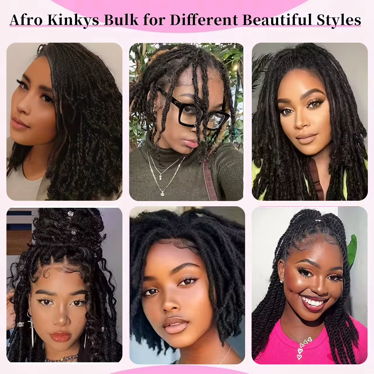 Afro Kinkys cheveux synthétiques en vrac pour Extensions de Dreadlock Loc réparation tressage torsio