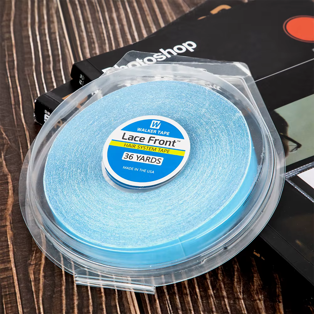 36Yards système de cheveux bande Double face Walker bande 0.8CM bleu dentelle avant perruque bande p