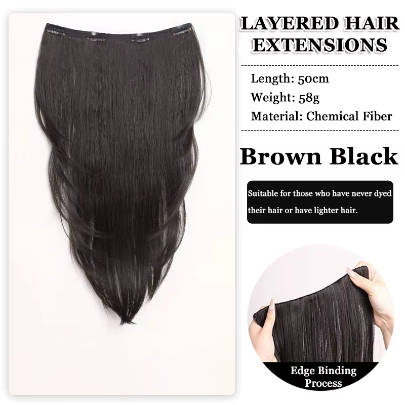 Extensions de cheveux synthétiques AOSIQUEEN à boucles intérieures, ultra-fines et invisibles, pour 