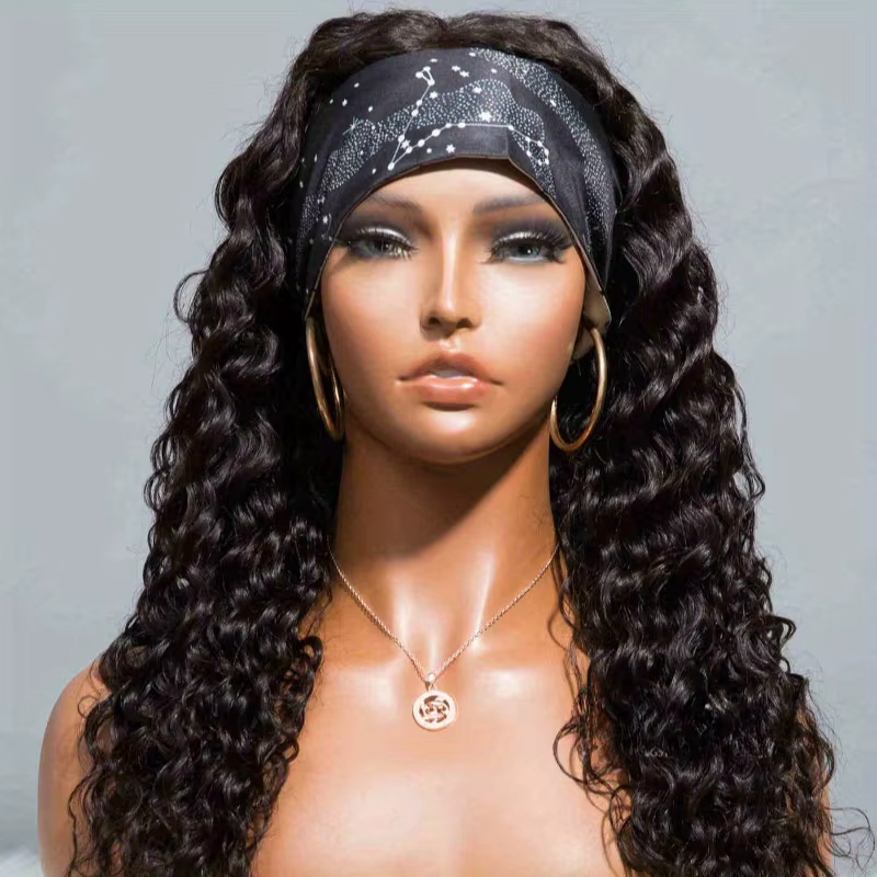 Cheveux humains 200% densité bandeau perruque perruques de cheveux humains porter et aller sans coll
