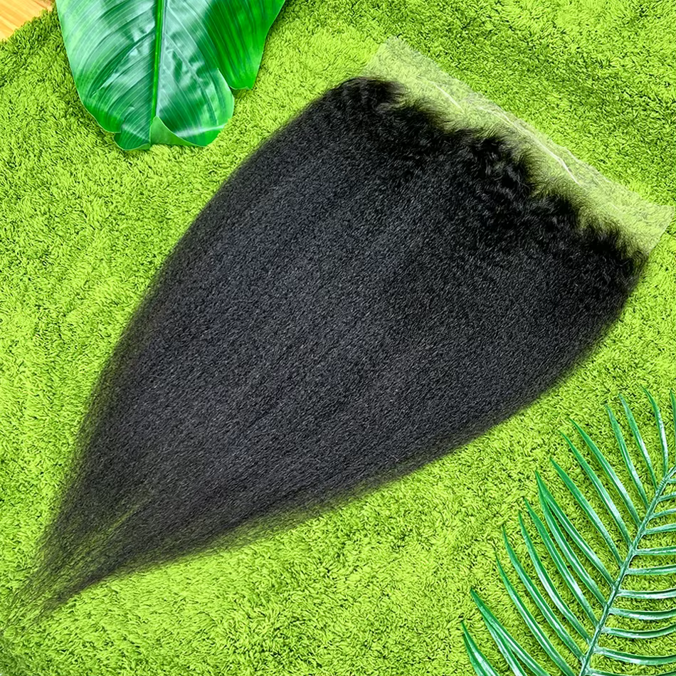 Kinky Straight 13x6 HD Lace Frontal 100% Cheveux Humains # Cheveux Vietnamiens Naturels Noirs 1B Pré