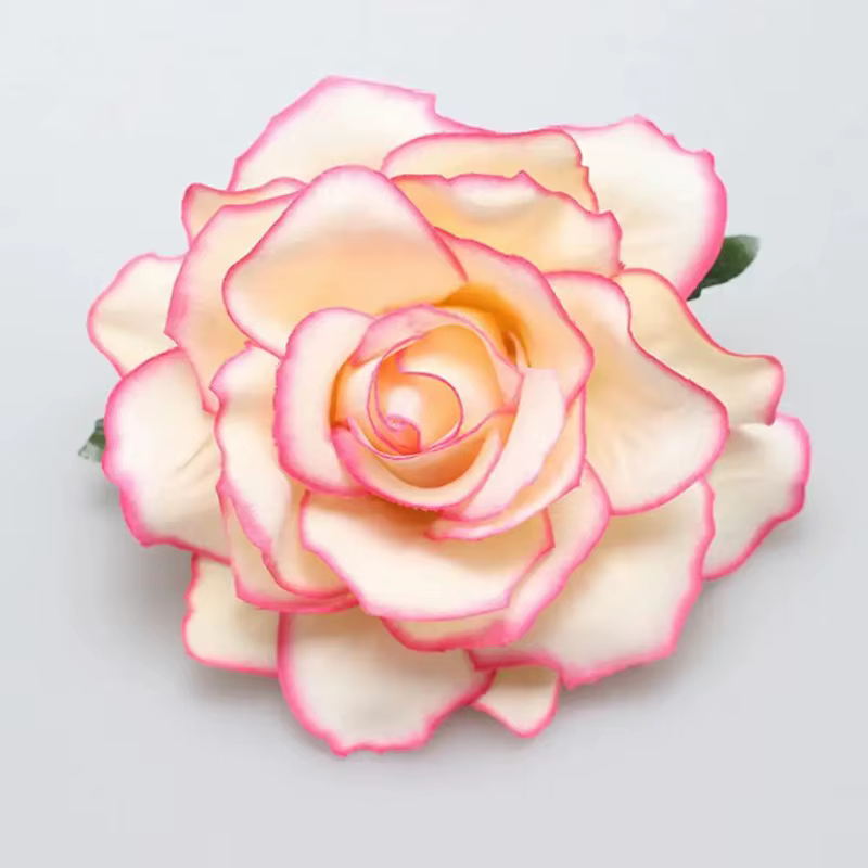 Fleurs de flamenco pour cheveux, coiffe DIY pour mariée, fleurs de rose rouges en tissu floqué, épin