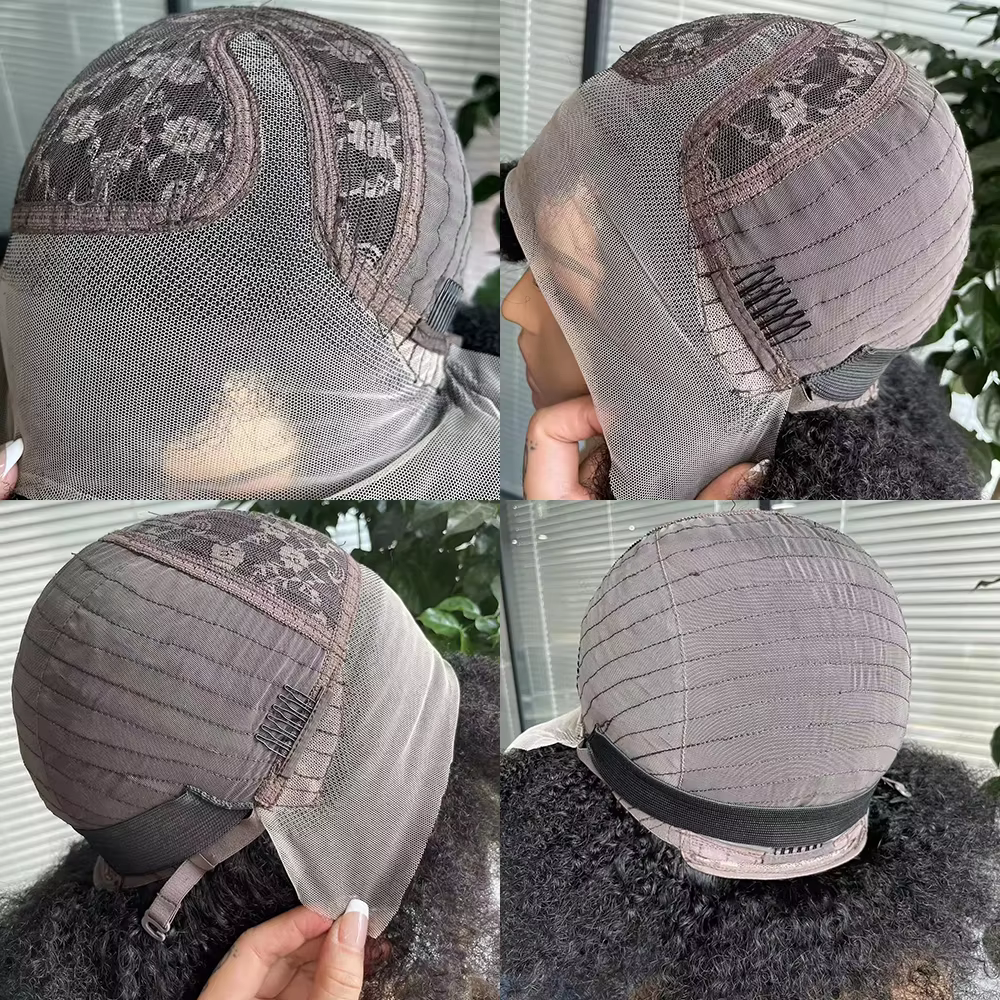 Afro crépus bouclés dentelle avant perruque couleur naturelle Afro Bob cheveux humains naissance des