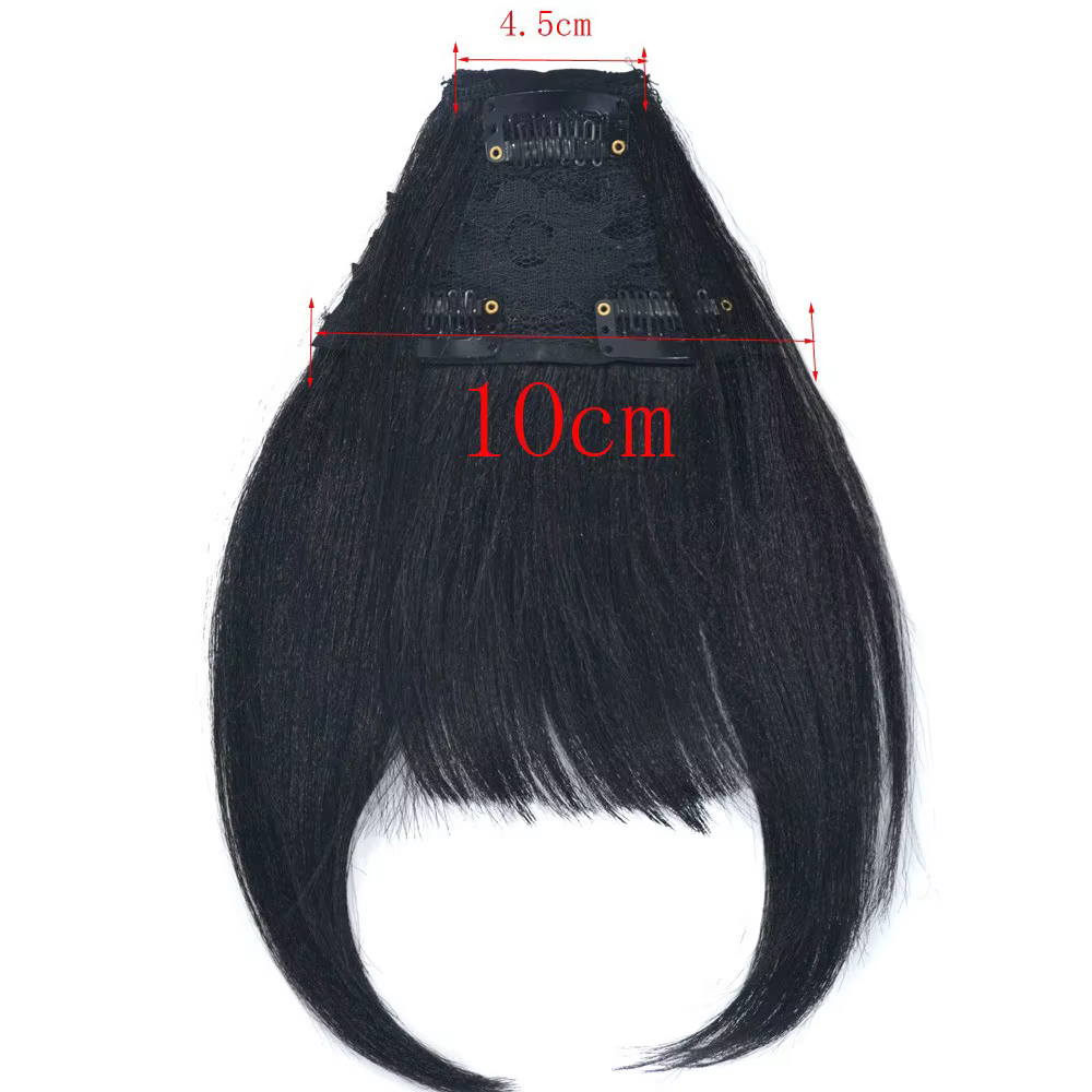 Perruque synthétique Haipiece Yaki, Extension queue de cheval avec frange, longue et lisse, pour fem