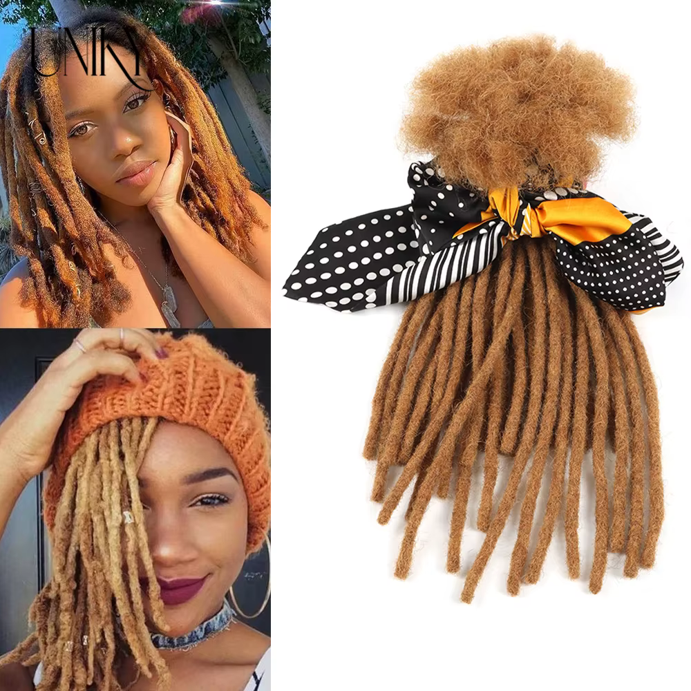 0,4 cm d'épaisseur # 27 blond miel 100% vrais cheveux humains Dreadlock Loc Extensions pour homme/fe
