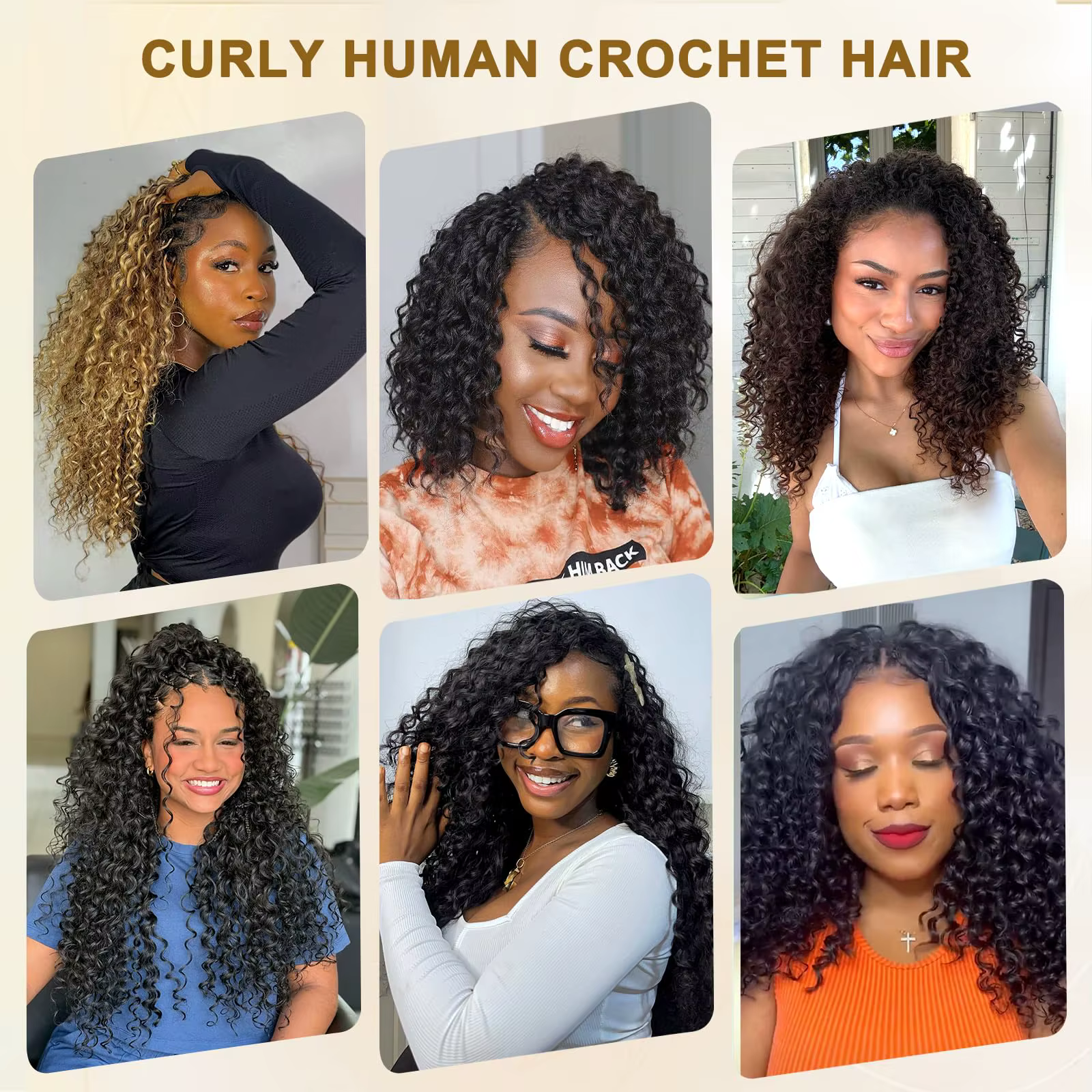 Extensions de cheveux humains bouclés au crochet, pré-séparées, sans nœuds, ondulations profondes, p