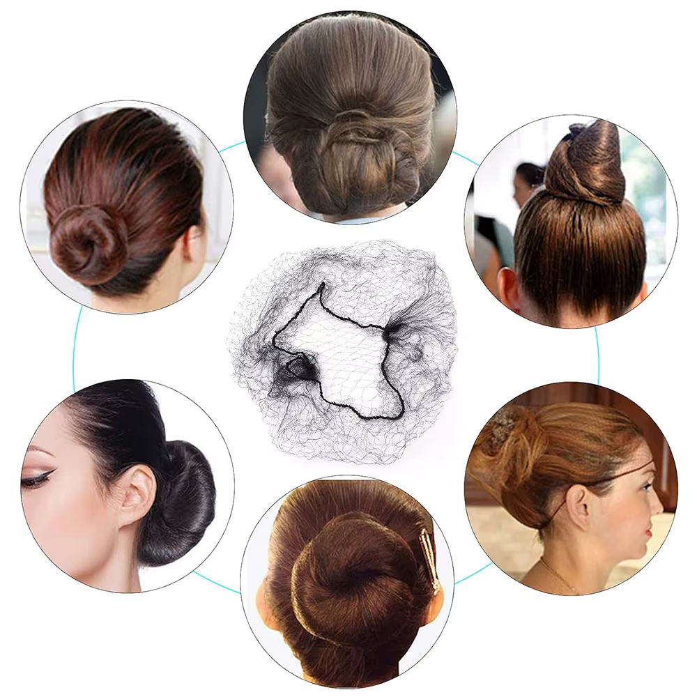 10/60 pièces 5MM filets à cheveux en Nylon Invisible jetable filet à cheveux Ballet danse filet chig