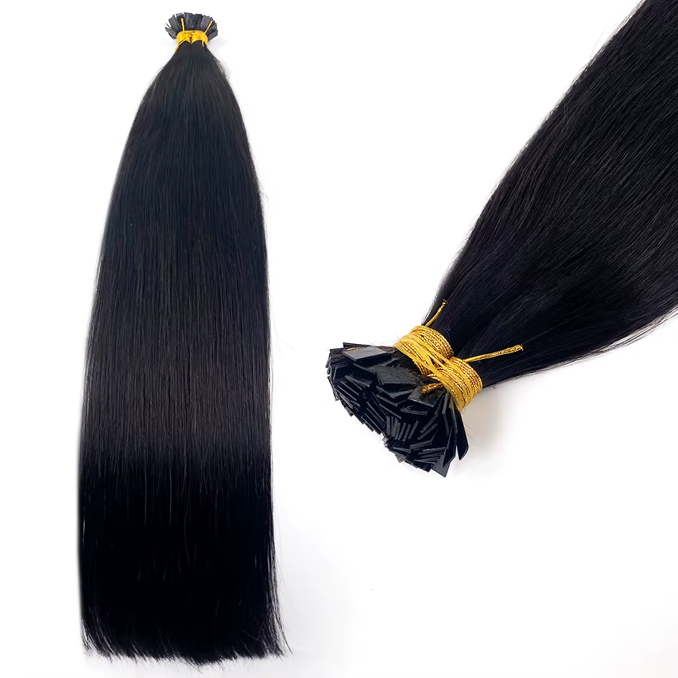 Extensions de cheveux naturels REMI à pointe plate en kératine, cheveux vierges vietnamiens lisses c