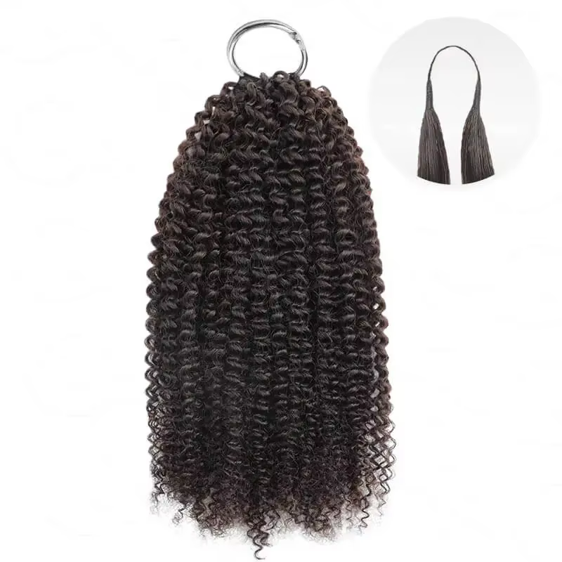 Extensions de cheveux humains brésiliens 12A, bouclés en spirales petites, bouclés crépus, pour croc