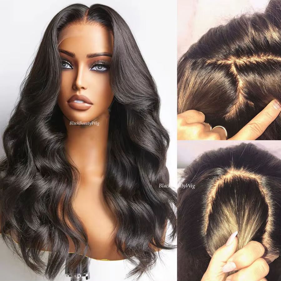 Cheveux brésiliens 5x5 haut en soie pleine dentelle perruque de cheveux humains vague lâche pré plum