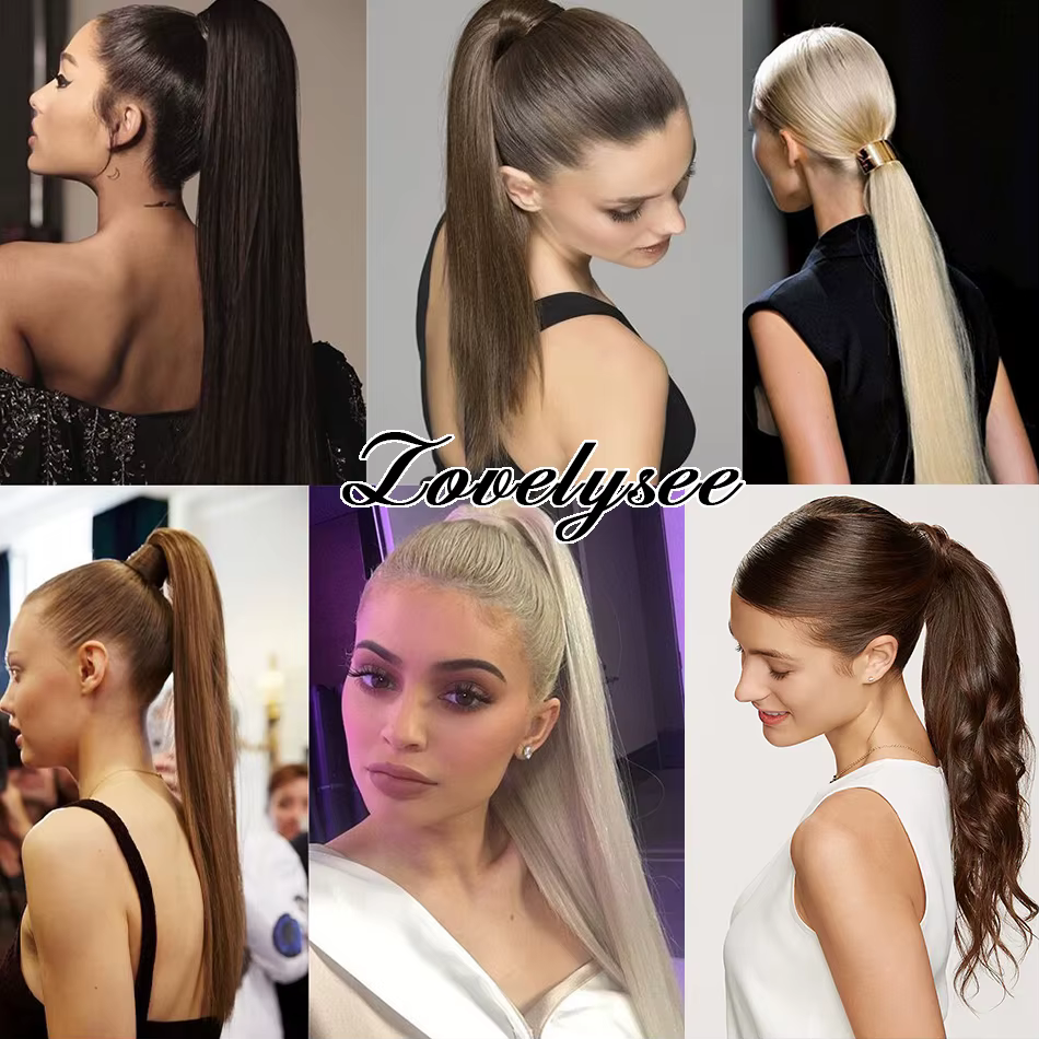 Cordon queue de cheval Extensions de cheveux humains 120G 160G droite Remy cheveux humains Blonde qu