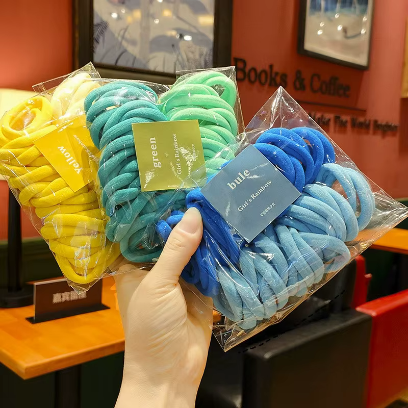 Anneaux de cheveux colorés pour filles, 50 paquets de couleurs acidulées sans coutures, anneaux de s