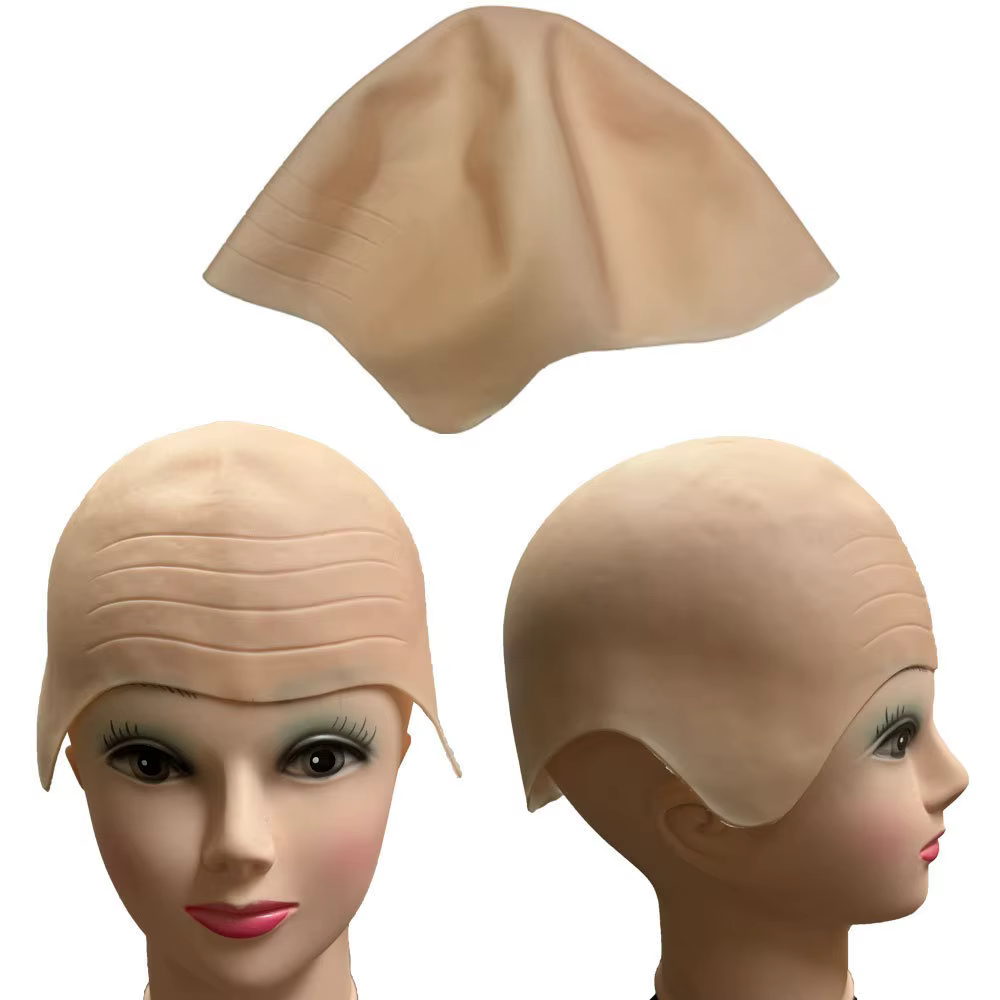 Casquettes chauve en Latex de Nylon, maquillage en Latex à la mode, chapeau de Cosplay chauve, conce
