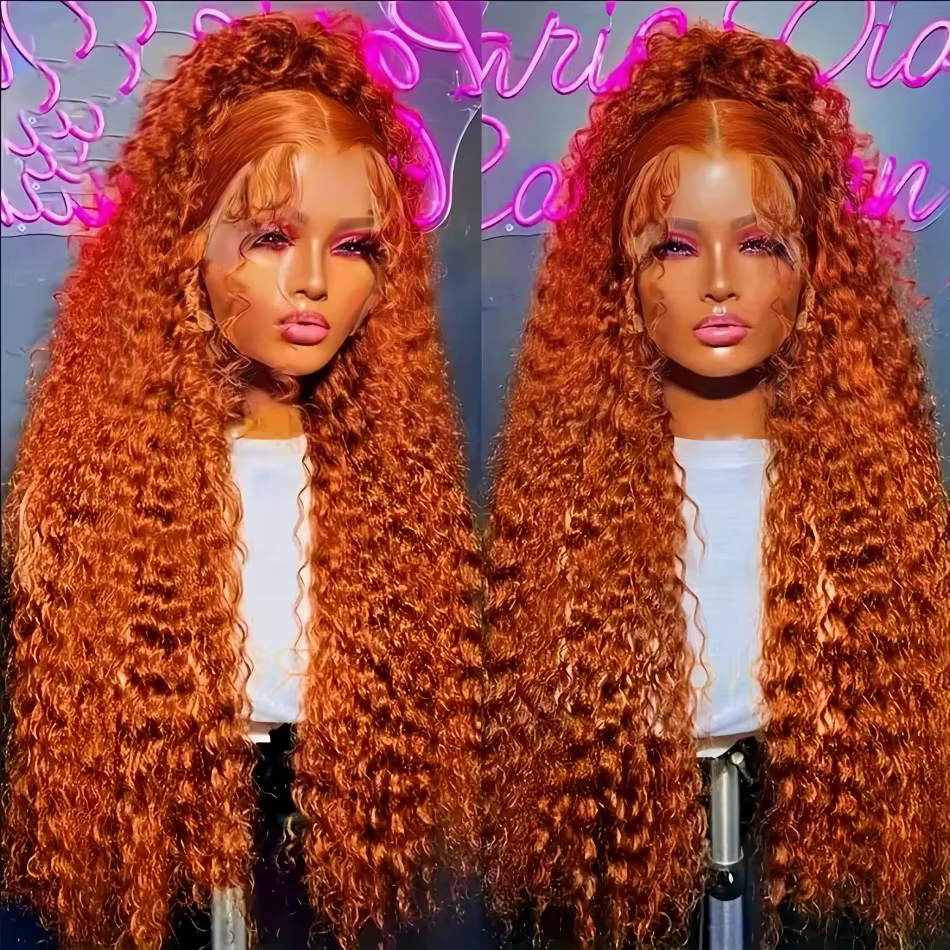 Perruques Lace Front Ondulées Orange Gingembre 30 Pouces 13x4 13x6 # 350 Perruques Colorées en Cheve