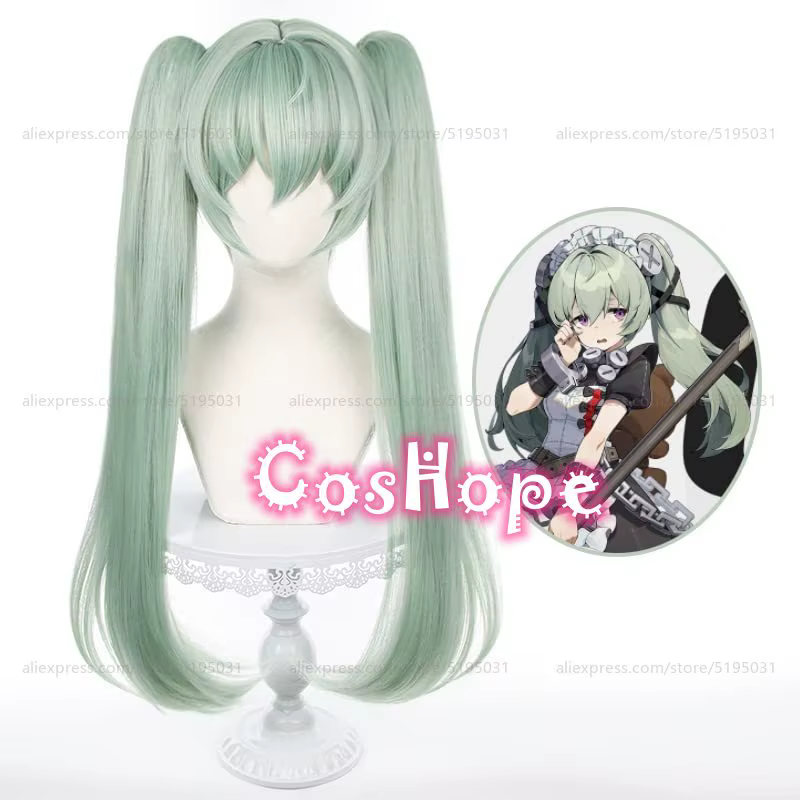 ZZZ Corin Wickes Cosplay perruque avec Double queue de cheval 70 cm longue perruque verte Cosplay An