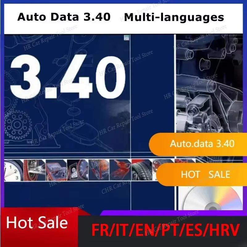 AutoData 3.40 Guide de réparation automobile multilingue Version logiciel d'outils de voiture automo