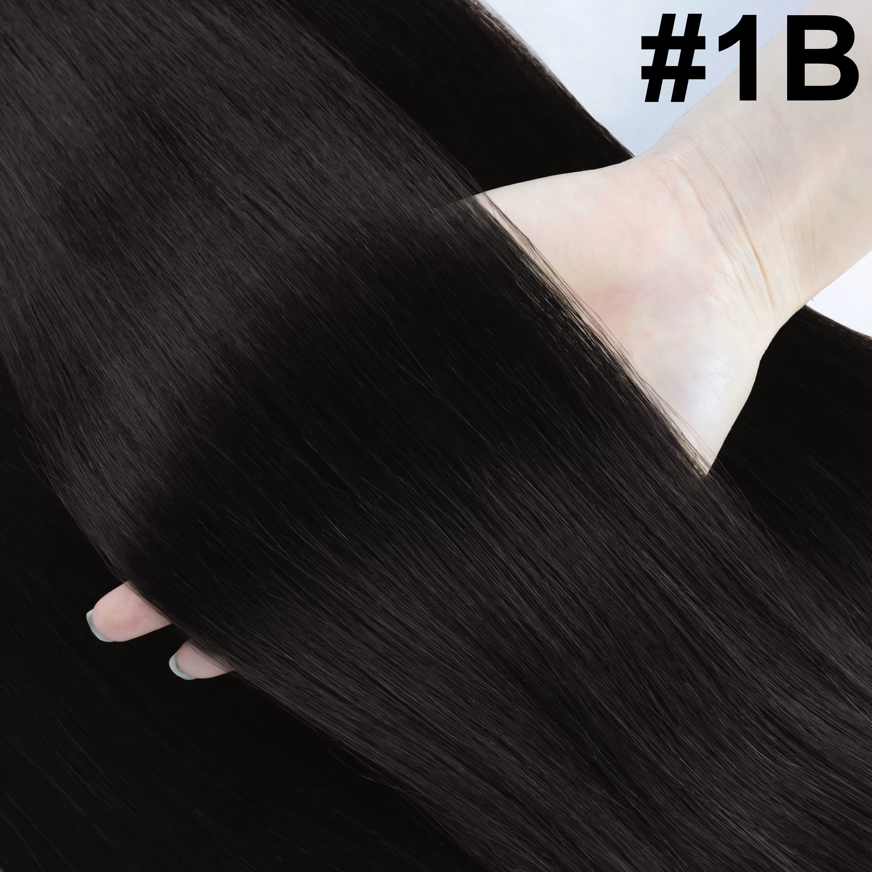 # Extensions Halo 1B en cheveux humains avec clips, noir naturel, extensions de cheveux à clips, fil