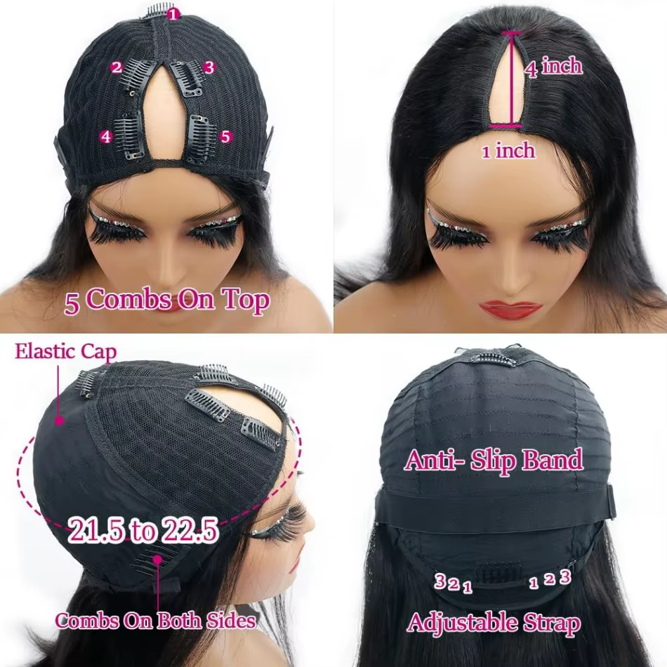 V partie perruques cheveux humains droite brésilienne perruques de cheveux humains pour les femmes n