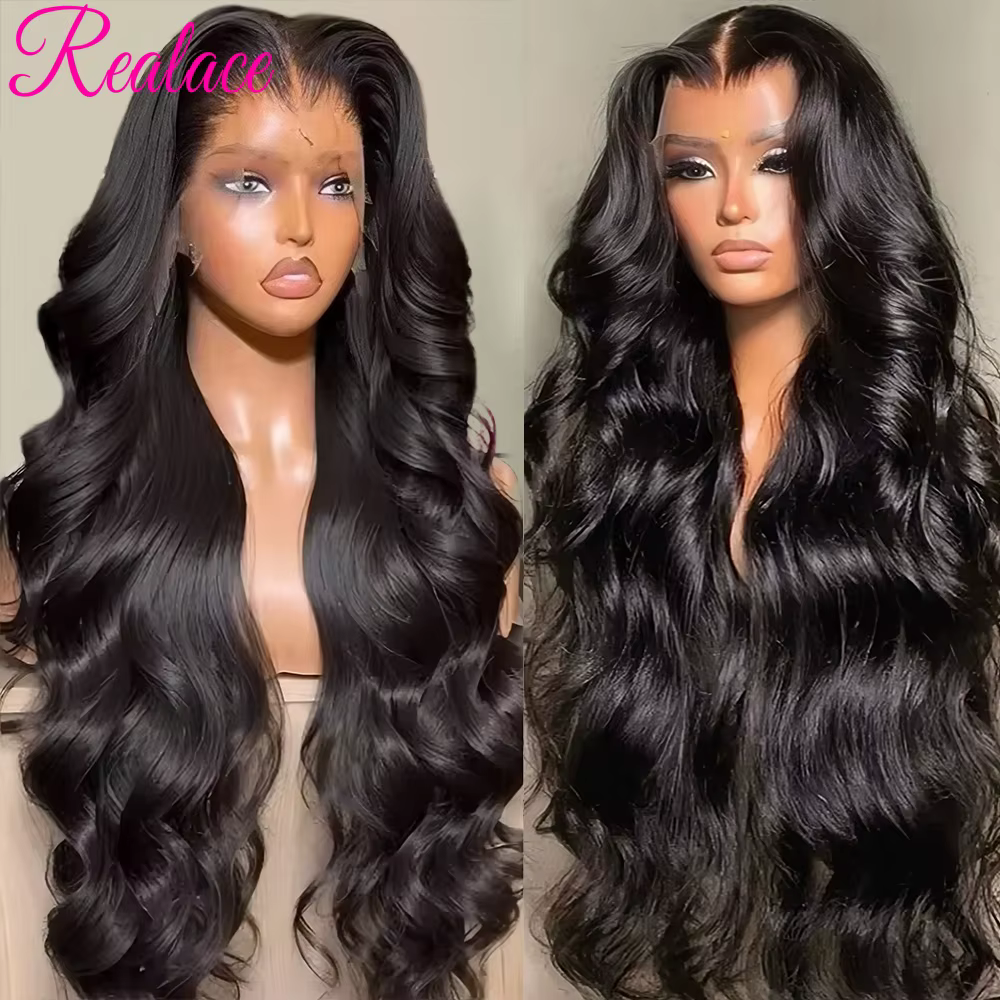 Perruque Lace Frontal Wig Body Wave brésilienne naturelle, cheveux humains, 13x6 HD, 30 40 pouces, 1