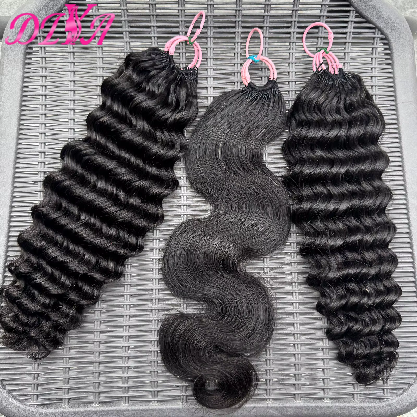 Extensions de cheveux au Crochet de vague profonde crépus bouclés Crochet cheveux humains sans noeud