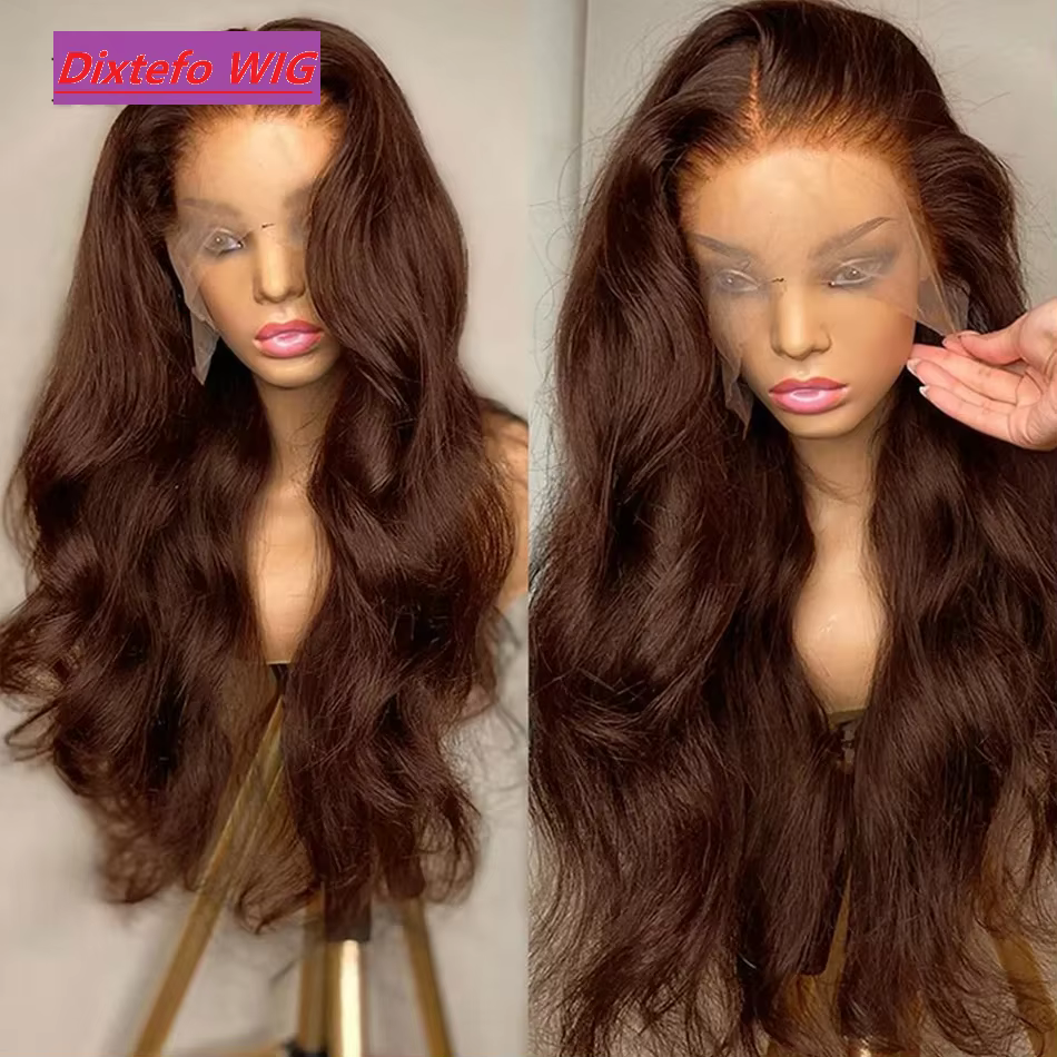 Perruque Lace Frontale 13x4 Body Wave Marron Chocolat HD 220 Densité, Perruques Frontales 13x6 Brési