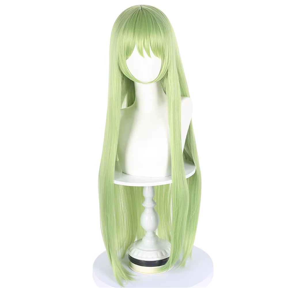 Perruque synthétique longue et droite de haute qualité, verte, pour cosplay de personnage de bande d