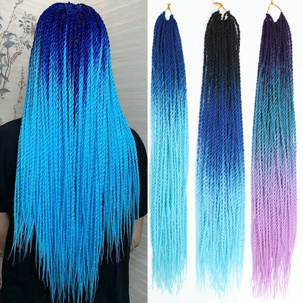 Cheveux torsadés sénégalais tressés au Crochet, 24 pouces, dreadlocks synthétiques, tresses au Croch