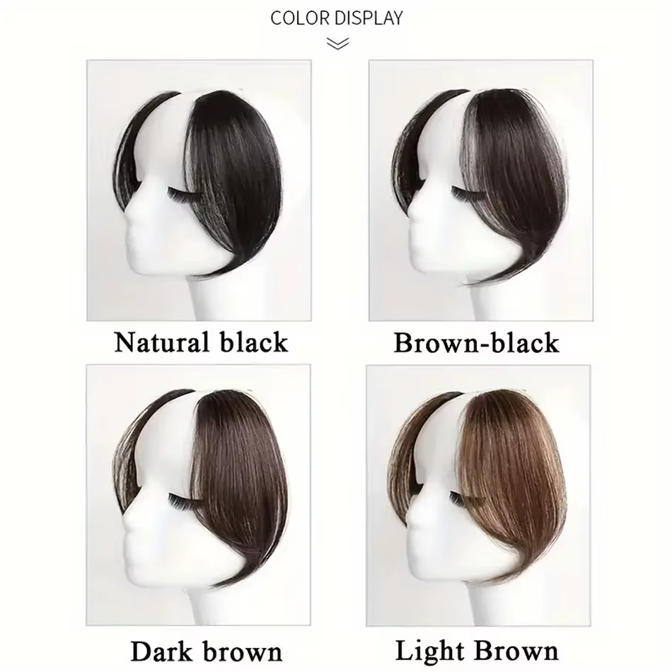 2 pièces frange latérale Extension de cheveux synthétiques pince facile en frange dégradée postiche